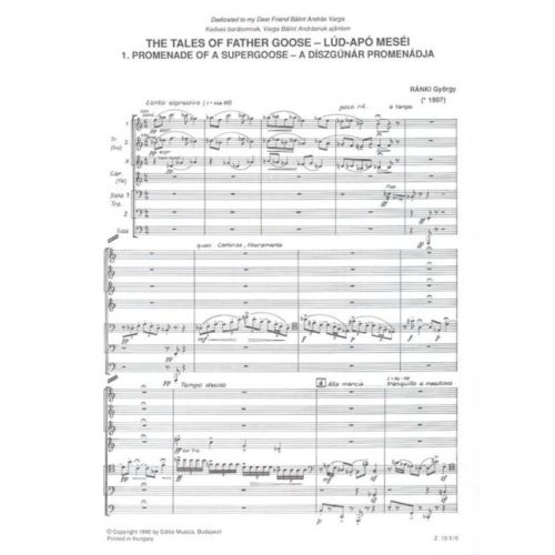 Ránki György - The Tales Of Father Goose - for trombone solo and brass ensemble