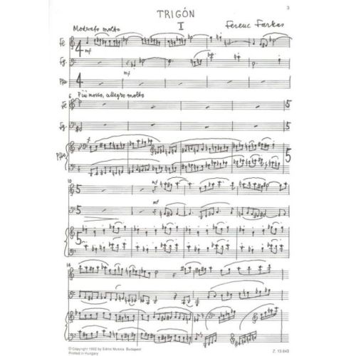 Farkas Ferenc - Trigón - for flute (or clarinet), bassoon and piano