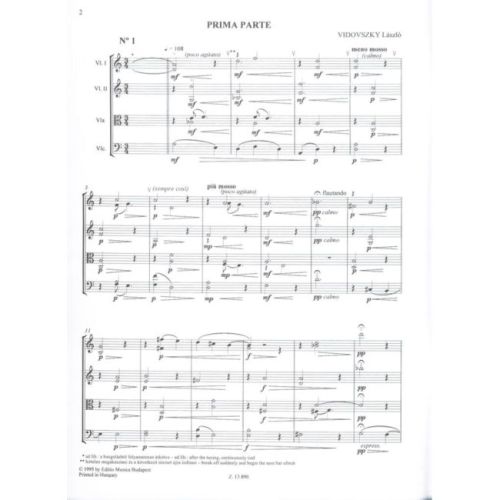 Vidovszky László - German Dances - for string quartet - 1989, revised version 2003
