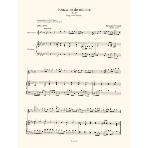 Vivaldi, Antonio - 4 Sonatas for Flauto Dolce