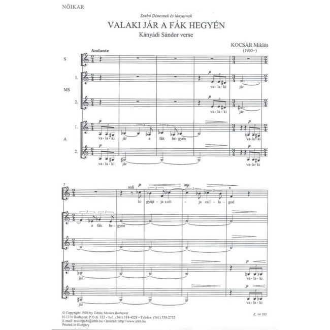 Kocsár Miklós - Valaki Jár A Fák Hegyén