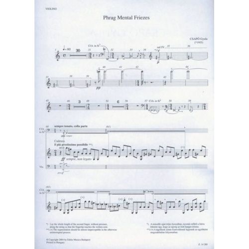 Csapó Gyula - Phrag Mental Friezes - for clarinet (and bass clarinet), violin, cello, piano and three woodblocks (one player)