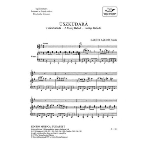 Daróci Bárdos Tamás - Üszküdárá - A Merry Ballad For Male Or Female Voices