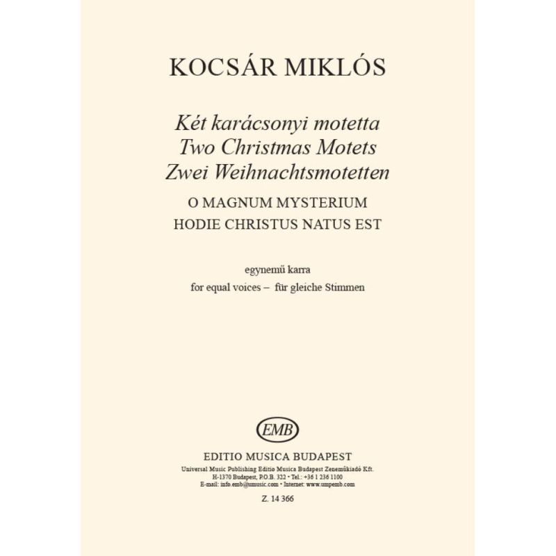 Kocsár Miklós - Two Christmas Motets