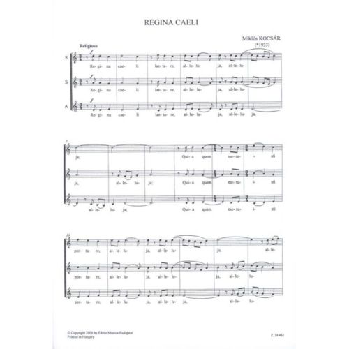 Kocsár Miklós - Marian Songs For Female Choir