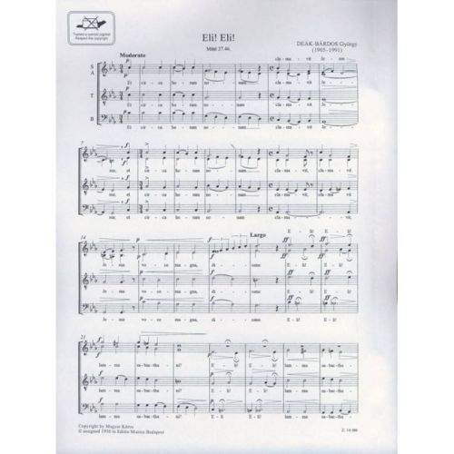 Deák Bárdos György - Eli! Eli!   Matthaeus  27.46. - for mixes voices