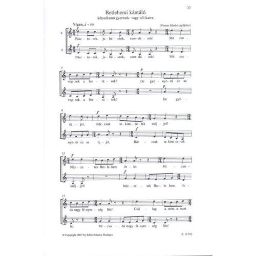 Veress Sándor - Choral Works I - Choruses For Children_s, Female And Male Voices