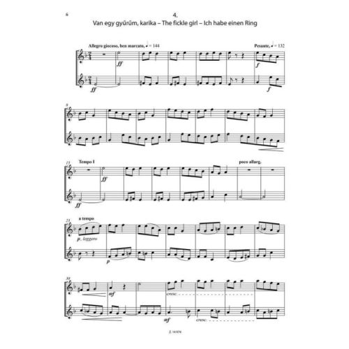 Bartok, Bela - Duets for Descant Recorders