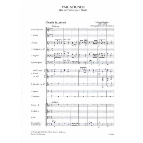 Brahms, Johannes - Variations On A Theme By J. Haydn