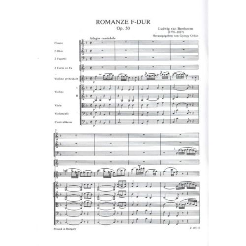 Beethoven, Ludwig van - Two Romances  (f Major, G Major)