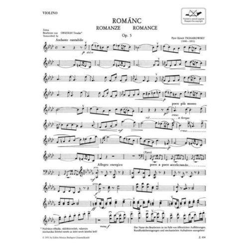 Tchaikovsky, Pyotr Ilyich - Romance