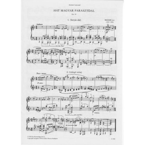 Weiner, Leó - Hungarian Peasant Songs
