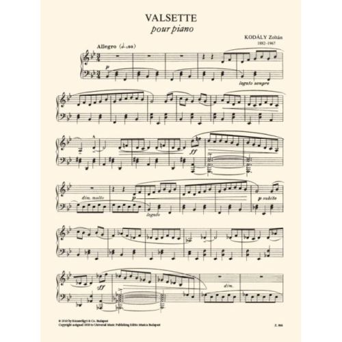 Kodály, Zoltán - Valsette