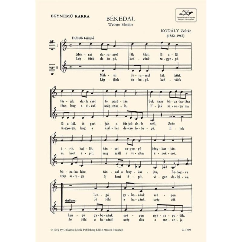 Kodály, Zoltán - Song of Peace