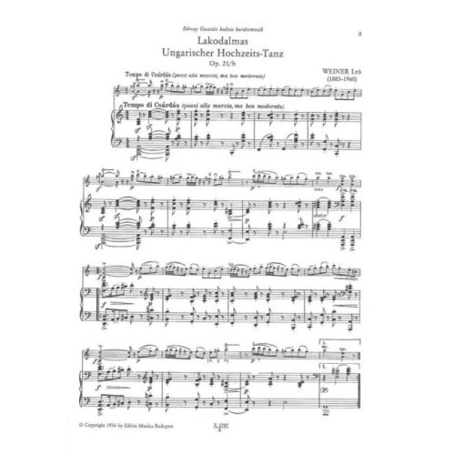 Weiner, Leó - Hungarian Wedding Dance Op.21/b