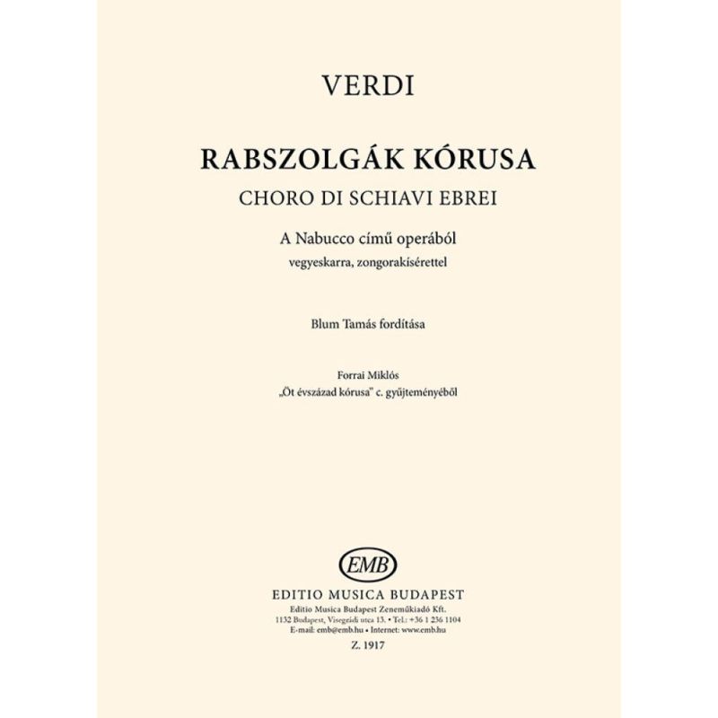 Verdi, Giuseppe - Rabszolgak korusa a Nabucco