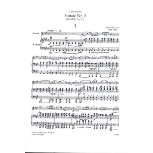 Weiner, Leó - Sonata No 2, Violin and Piano