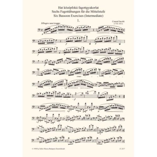 Jacobi, Conrad - Six Bassoon Exercises (Intermediate)