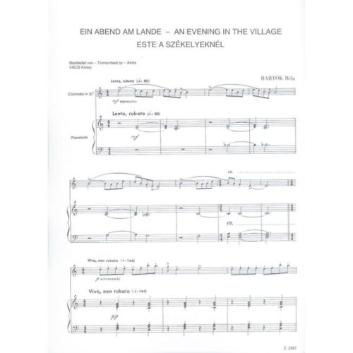 Bartók, Béla - An Evening in the Village - Slovak Peasa