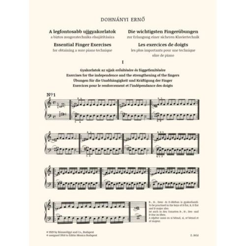 Dohnanyi, Ernst von - Essential Finger Exercises (piano)