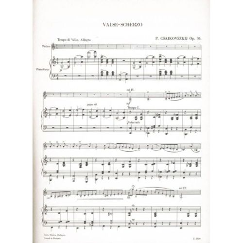 Tchaikovsky, Pyotr Ilyich - Valse-Scherzo, Op. 34