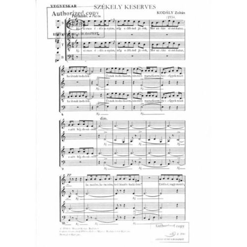 Kodály, Zoltán - Transylvanian Lament
