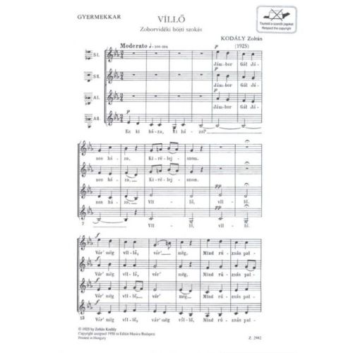Kodály, Zoltán - Villo -...