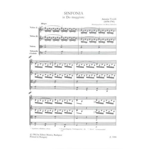 Vivaldi, Antonio - Sinfonia in do maggiore