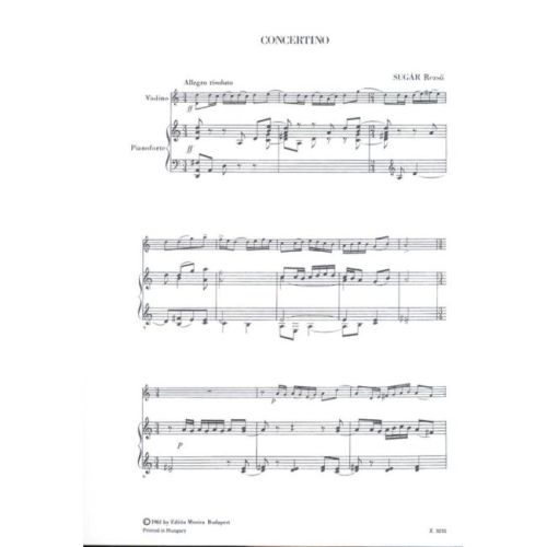 Sugar, Rezsö - Concertino (Vln & Pno)