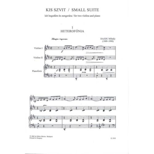 Hajdu, Mihaly - Small Suite