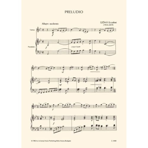 Szönyi, Erzsébet - Preludio
