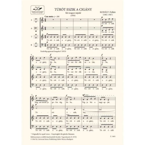 Kodály, Zoltán - Turot eszik a cigany