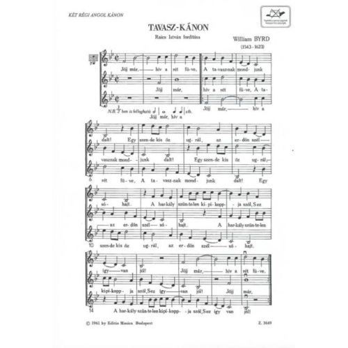 Tavasz-kanon , Tolts a borbol