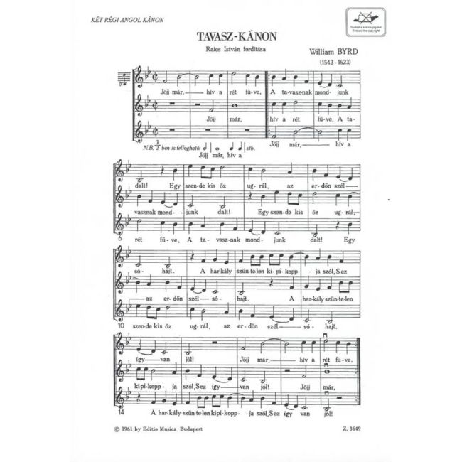 Tavasz-kanon , Tolts a borbol