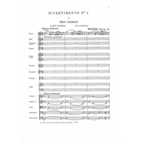 Weiner, Leó - Divertimento No. 4