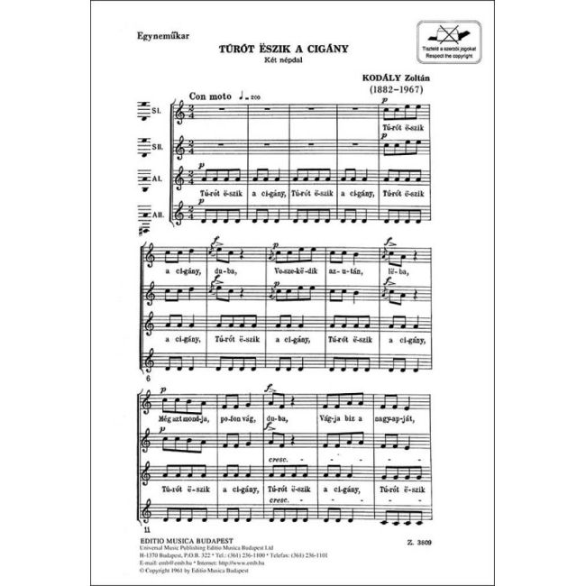 Kodály, Zoltán - Turot eszik a cigany