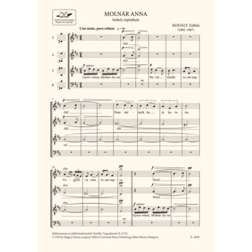 Kodály, Zoltán - Molnar Anna