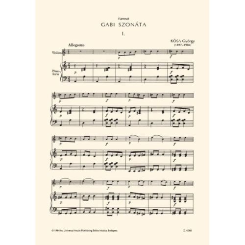 Kosa, G. - Gabi szonata
