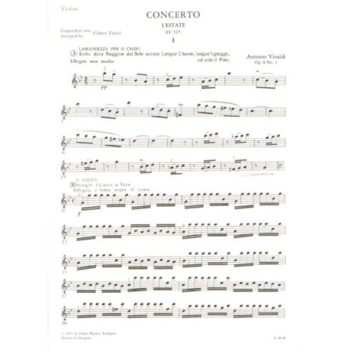 Vivaldi & Tatrai - Le quattro stagioni, op. 8