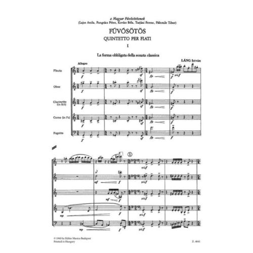Lang, I. - Wind Quintet No. 1
