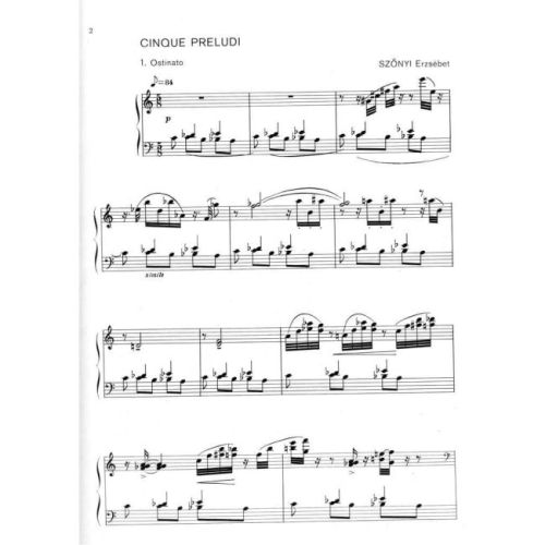 Szönyi, Erzsébet - Cinque preludi