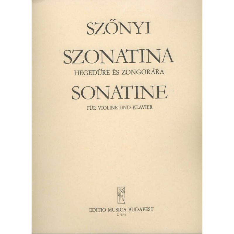 Szönyi, Erzsébet - Sonatina (violin and piano)