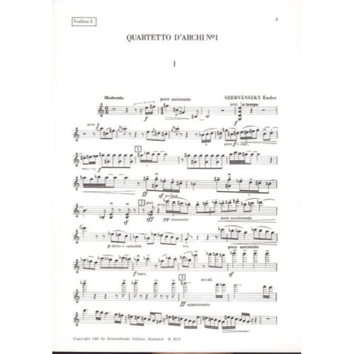 Szervánszky, Endre - String Quartet No. 1