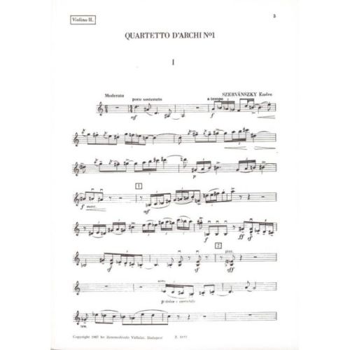 Szervánszky, Endre - String Quartet No. 1