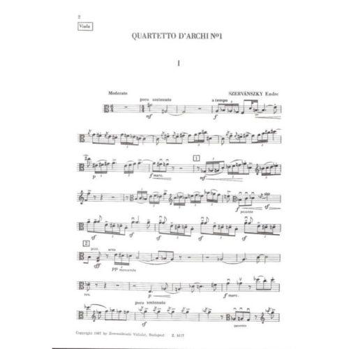Szervánszky, Endre - String Quartet No. 1