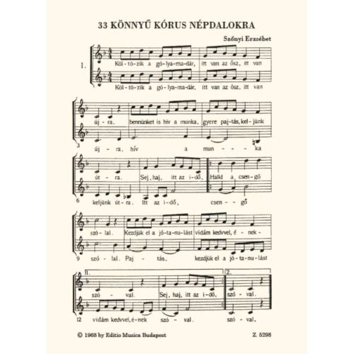 Szönyi, Erzsébet - 33 konnyu korus