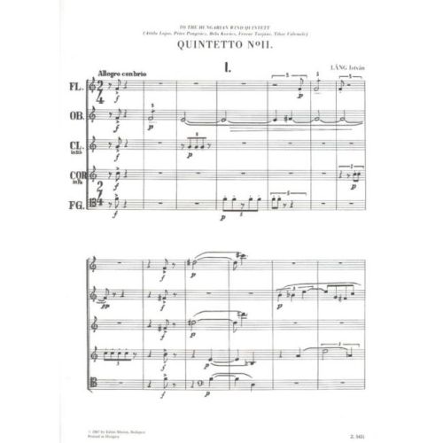 Láng, István - Wind Quintet No. 2