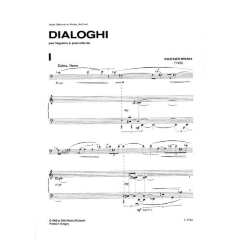 Kocsár, Miklós - Dialoghi per fagotto e pianoforte
