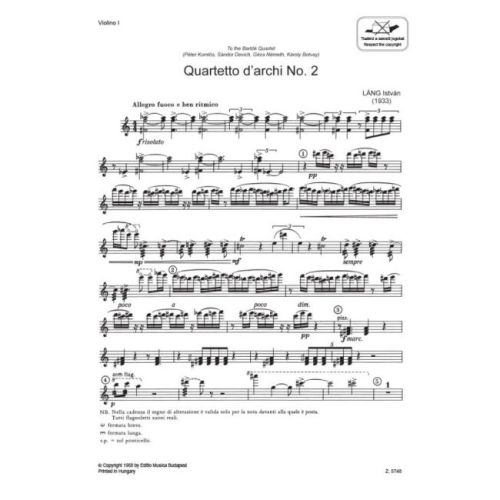 Láng, István - String Quartet No. 2