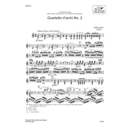 Láng, István - String Quartet No. 2